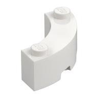 Lego Brick Round Corner 3 x 3 Macaroni with 2 Studs / White
