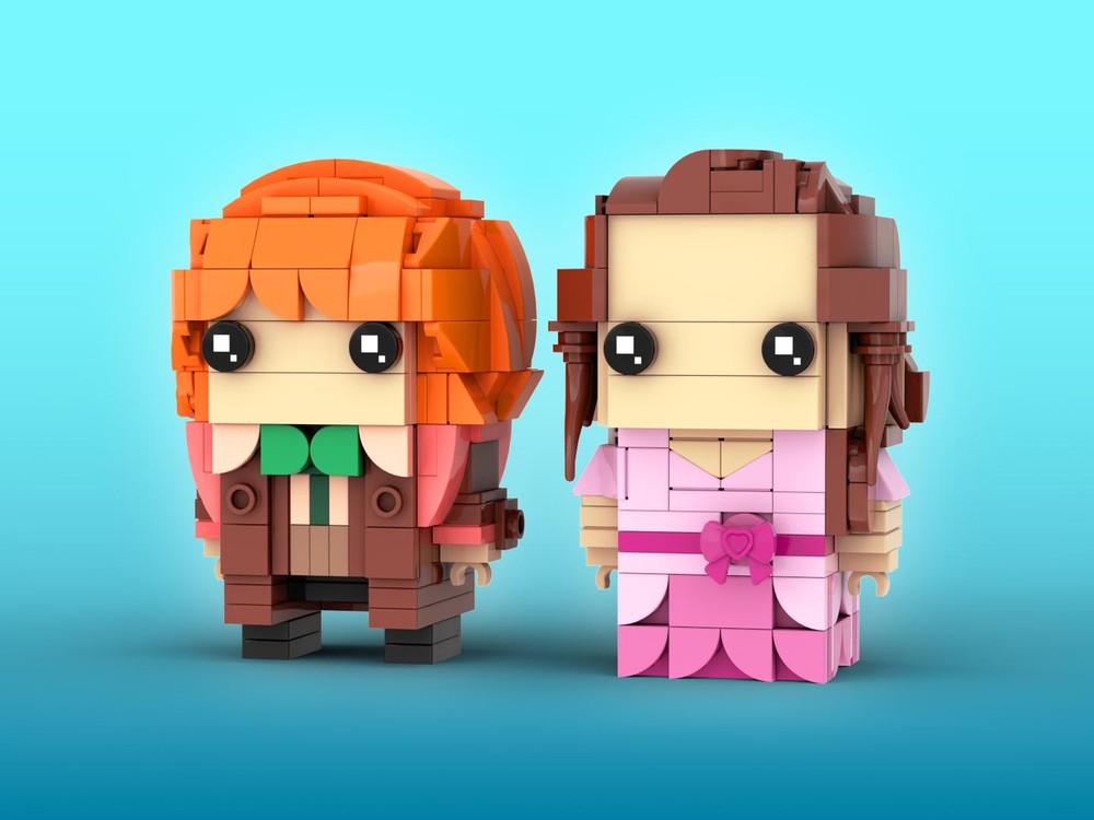 Lego Hermione & Ron, Yule Ball Brickheadz LEGO MOC - H. Potter and the Goblet of Fire