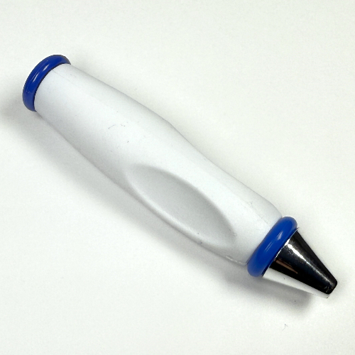 Lego Pen Body, with Chrome Tip, Blue Ends / White
