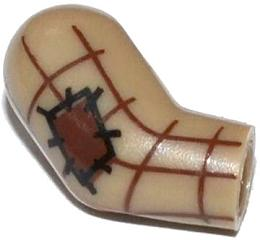 Lego Arm, Right with Patch and Brown Plaid Shirt Pattern / Dark Tan