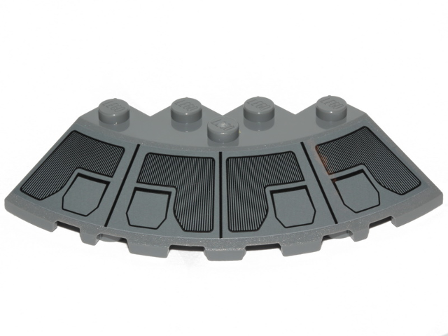 Lego Brick, Round Corner 6 x 6 with Slope 33 Edge, Facet Cutout with SW Plates and Vents Pattern (Sticker) - Set 75216