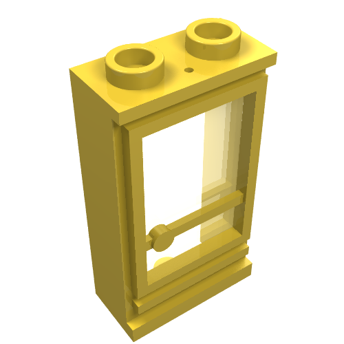 Lego Door 1 x 2 x 3 Right, Hollow Studs, Fixed Glass / Yellow