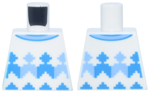 Lego Torso Sweater Vest with Bright Light Blue and Dark Azure Fair Isle Pattern / White