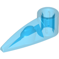 Lego Technic Tooth 1 x 3 with Axle Hole [Rounded Underside] / Trans-Dark Blue