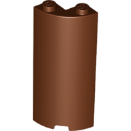 Lego Cylinder Quarter 2 x 2 x 5 (Wall) / Reddish Brown