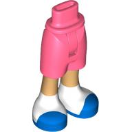 Lego Minidoll Hips and Mid-Length Shorts with Warm Tan Legs, White/Blue Shoes Print