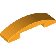 Lego Brick Curved 4 x 1 Double with No Studs / Bright Light Orange