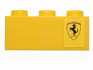 Lego Brick 1 x 3 with Ferrari Logo Pattern Right Side Model (Sticker) - Set 30194
