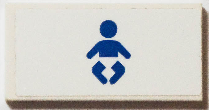 Lego Tile 2 x 4 with Blue Baby in Diaper Silhouette Pattern (Sticker) - Set 40346