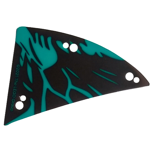 Lego Wing, Right, Banshee, Small, Black and Dark Turquoise Scales Print