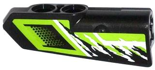 Lego Technic, Panel Fairing #22 Very Small Smooth, Side A with Air Intake and Black and White Splatters Pattern (Sticker) - Set 42021 / Black