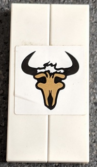 Lego Stickered Assembly 4 x 2 with Cow Skull with Horns Pattern (Sticker) - Set 8147