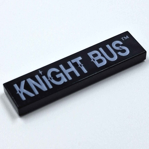 Lego Tile 1 x 4 with 'KNIGHT BUS' Print