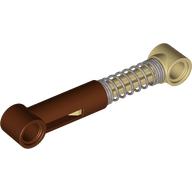 Lego Technic Shock Absorber 6.5L with Hard Spring, Tight Coils at End, Tan Rod [Complete Assembly] / Reddish Brown
