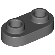 Lego Plate Special 1 x 2 Rounded with 2 Open Studs / Dark Bluish Gray