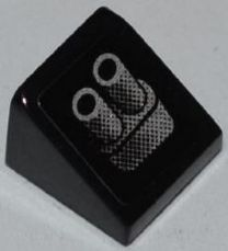 Lego Slope 30 1 x 1 x 2/3 with Twin Exhaust Pipe Pattern Model Right Side (Sticker) - Set 8301 / Black