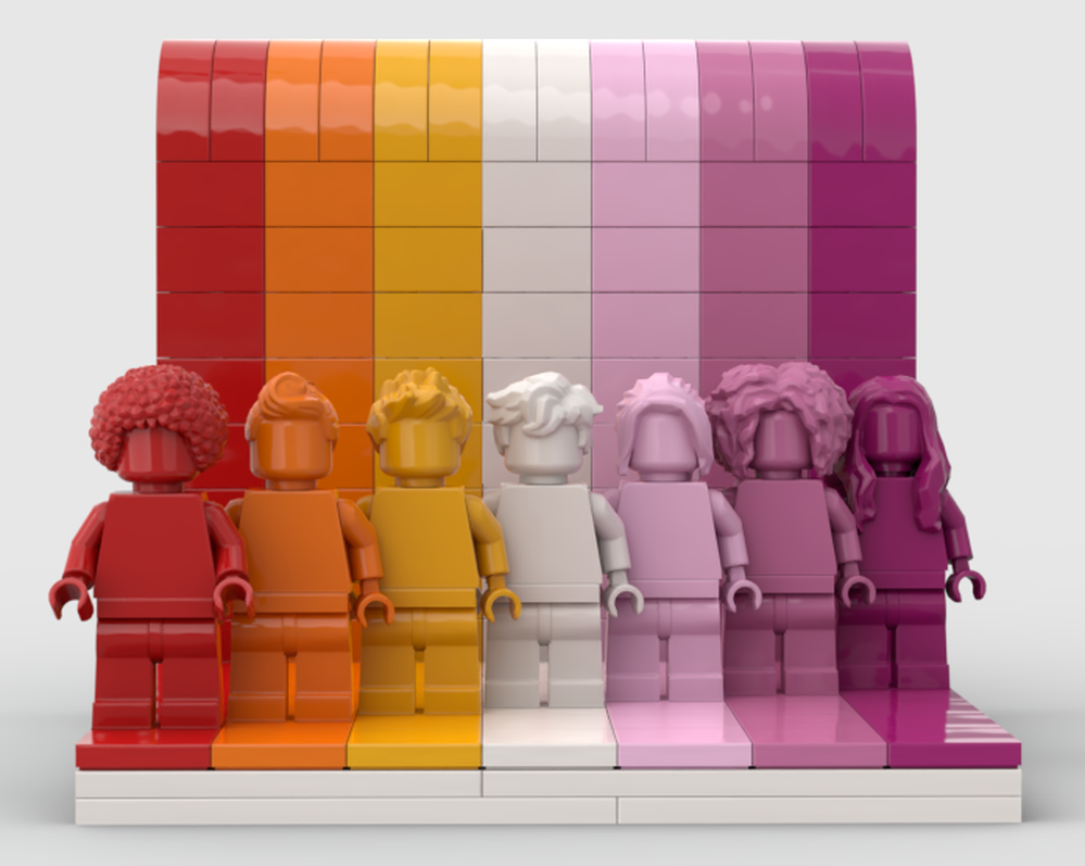 Lego Everyone is Awesome 7 Stripe Lesbian Flag