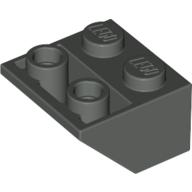 Lego Brick Sloped Inverted 45° 2 x 2 [Ovoid Bottom Pin, Bar-sized Stud Holes] / Dark Gray