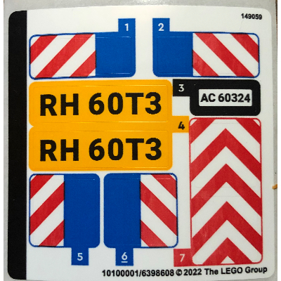 Lego Sticker Sheet for Set 60324-1 / [No Color/Any Color]