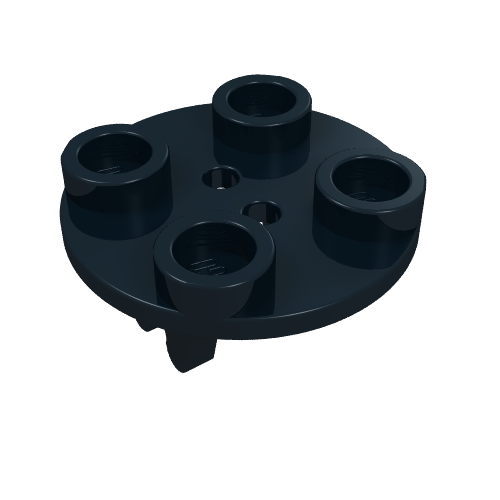 Lego Wheel Holder, Plate, Round 2 x 2 Thin with Clips / Black