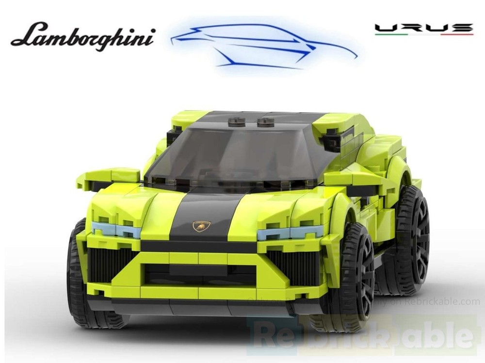 Lego LAMBORGHINI URUS - LIME (roof modified)