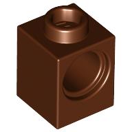 Lego Technic Brick 1 x 1 with Pin Hole / Reddish Brown