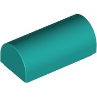 Lego Brick Curved 1 x 2 x 2/3 Double Curved Top, No Studs / Dark Turquoise