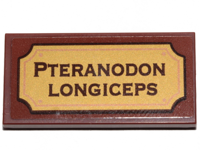 Lego Tile 2 x 4 with 'PTERANODON LONGICEPS' Pattern (Sticker) - Set 21320