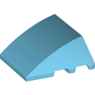Lego Brick Wedged, Curved 4 x 3 No Studs [Plain] / Medium Azure