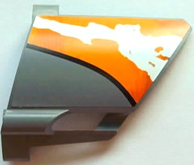 Lego Technic, Panel Fairing #22 Large Short, Small Hole, Side A with Orange and White Splatter Pattern 1 (Sticker) - Set 8297