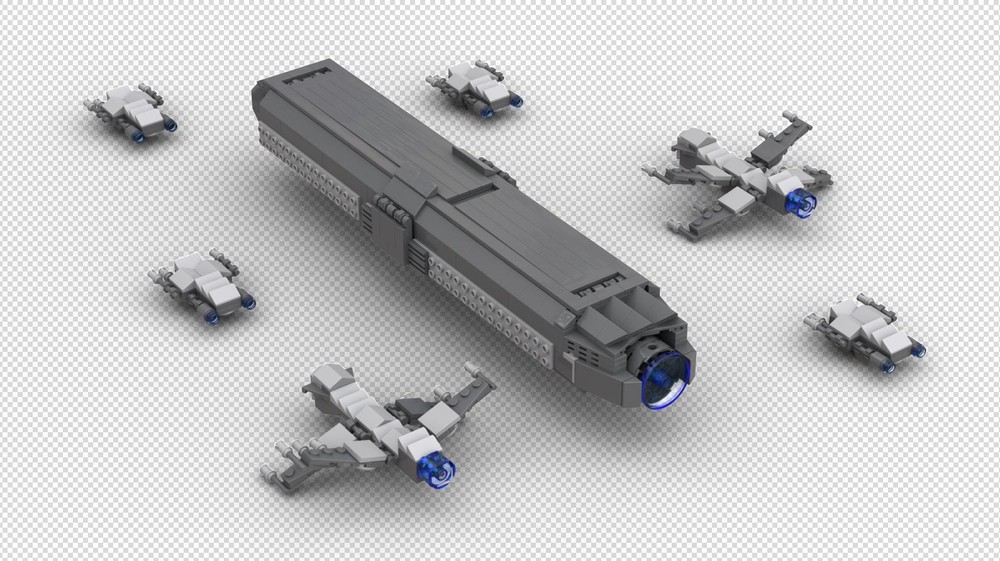Lego transport ship and frigates