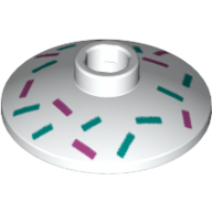 Lego Dish 2 x 2 Inverted [Radar] with Turquoise, Dark Pink Sprinkles / White