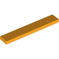 Lego Tile 1 x 6 with Groove / Bright Light Orange
