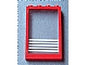 Lego Window 1 x 4 x 5 with Fixed Glass and 5 White Stripes Pattern (Sticker) - Sets 6380 / 6386 / 6392 / 6393 / Red