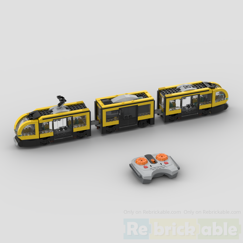 Lego 60423 Downtown tram motorized with Power Function in yellow