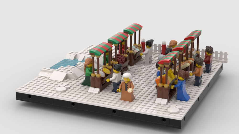 Lego Christmas Scenery - Food Stalls