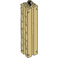 Lego Support 2 x 2 x 8 with Grooves, Two Sided Lattice and Top Peg / Tan