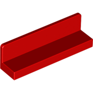 Lego Panel 1 x 4 x 1 with Rounded Corners [Thin Wall] / Red
