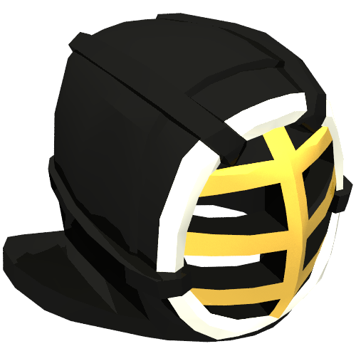 Lego Mask, Kendo, Gold Grille, White Trim