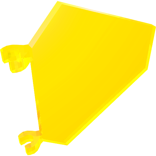 Lego Flag 5 x 6 Hexagonal with U Clips / Trans-Neon Green