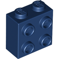 Lego Brick Special 1 x 2 x 1 2/3 with 4 Studs on 1 Side / Dark Blue