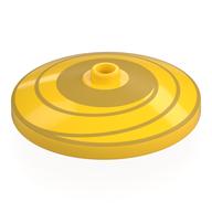 Lego Dish 4 x 4 Inverted with Gold Swirl Print / Yellow