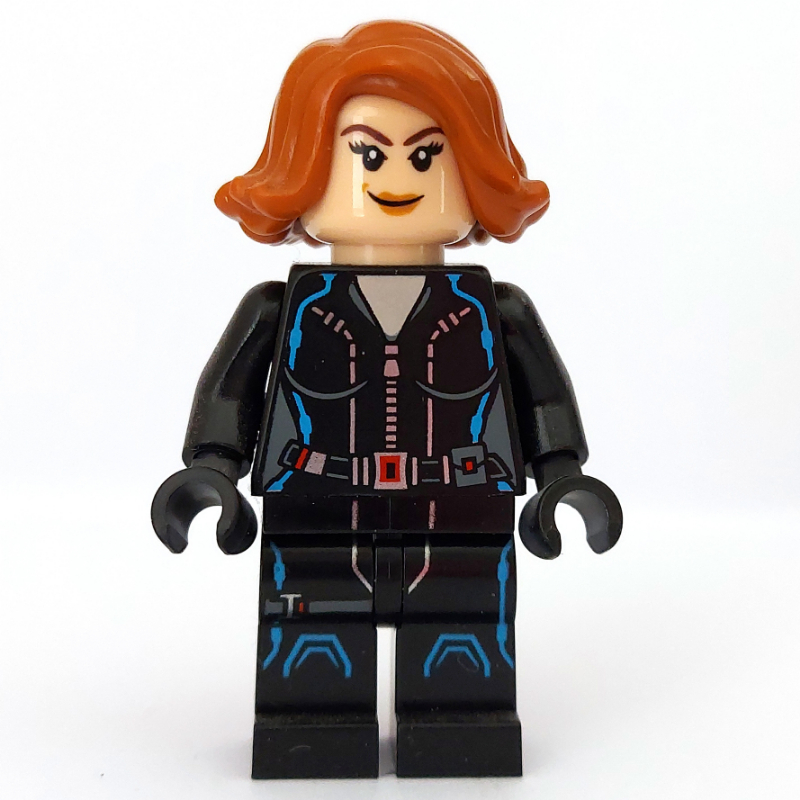 Lego Black Widow, Black Jumpsuit, Dark Azure Highlights