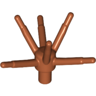 Lego Plant, Flower Stem with Bar and 6 Stems / Dark Orange