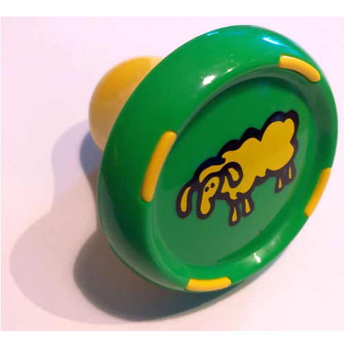 Lego Music Builder Sound Plug with Yellow Base and Yellow Sheep Print / Bright Green