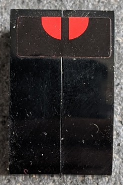 Lego Stickered Assembly 3 x 2 x 1 with 2 Red Quarter Circles on Black Background Pattern (Sticker) - Set 8147
