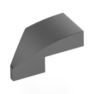 Lego Brick Wedged, Curved 2 x 1 with Stud Notch Right / Flat Silver