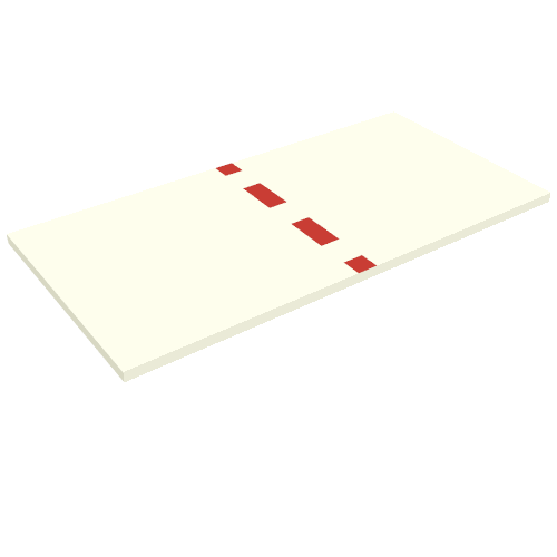 Lego Tile 8 x 16 with Red Stripe Print