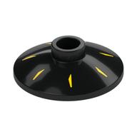 Lego Dish 2 x 2 Inverted [Radar] with Yellow Stripes/Spokes Print / Black