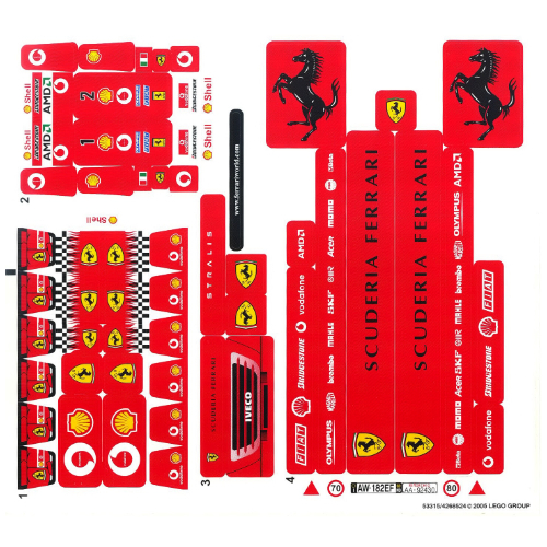 Lego Sticker Sheet for Set 8654-1 / [No Color/Any Color]